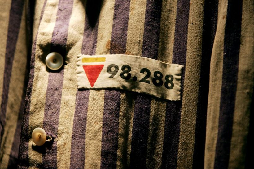 Badge denotes political/trade union prisoner at Auschwitz